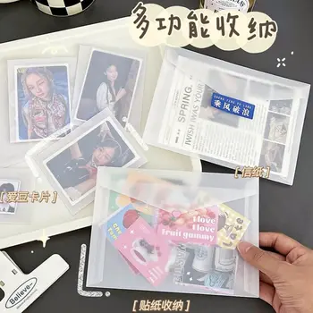 10 ADET Yarı şeffaf Asit Kağıt Zarflar Kpop Idol Fotoğraf Kartları Tutucu DIY Kartpostal Kartı Depolama Düğün Davetiyesi Ambalaj