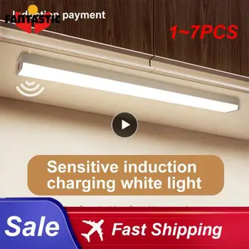 1~7 ADET 10-40cm bar ışığı hareket sensörlü led Altında dolap lambası USB Şarj Edilebilir Kısılabilir Aydınlatma Dolap dolap koridor