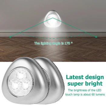 6 adet LED dokunmatik ışıklar Akülü Stick-On Akülü Dokunmatik On/Off Lamba Dolapları Dolapları Çekmece