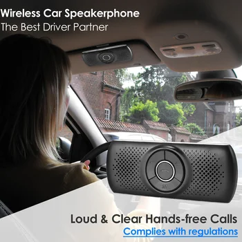 Kablosuz bluetooth Araç Kiti Seti Handsfree Hoparlör Çok Noktalı Güneşlik Hoparlör Telefon Akıllı Telefonlar İçin Araba Bluetooth