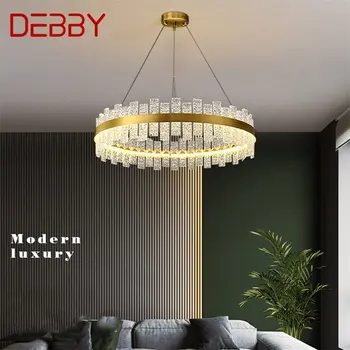 TEMAR kolye ışıkları Modern altın lüks pirinç yuvarlak LED lamba aksesuarı ev dekorasyon için