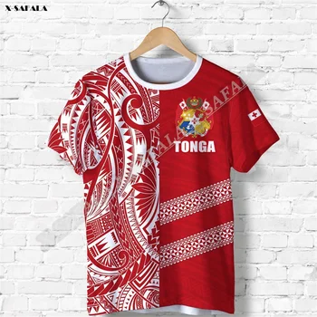 Tonga Rugby Rustik 3D Baskı Erkekler İçin Yetişkin tişört Üst Tee Kısa Kollu Pürüzsüz Çabuk Kuru Konforlu